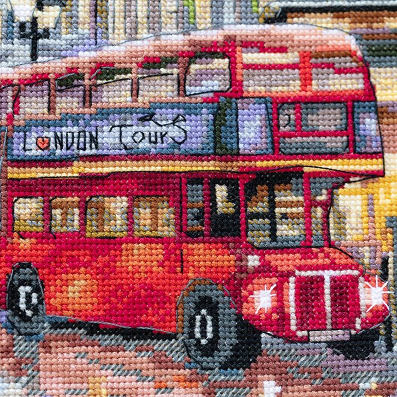 Набор для вышивки крестиком после дождя без принта с изображением улицы 11 14 карат