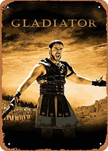 

Gladiator Plaque Poster Metal Tin Sign 8" x 12" Vintage Retro Wall Decor