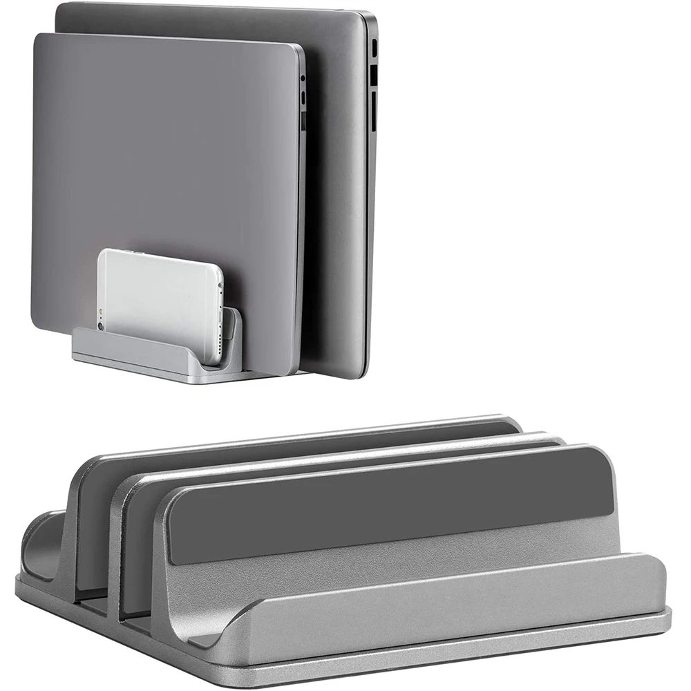 

Регулируемая вертикальная подставка для ноутбука из алюминиевого сплава, книжная полка, кронштейн с 4 слотами, настольный держатель для ноу...