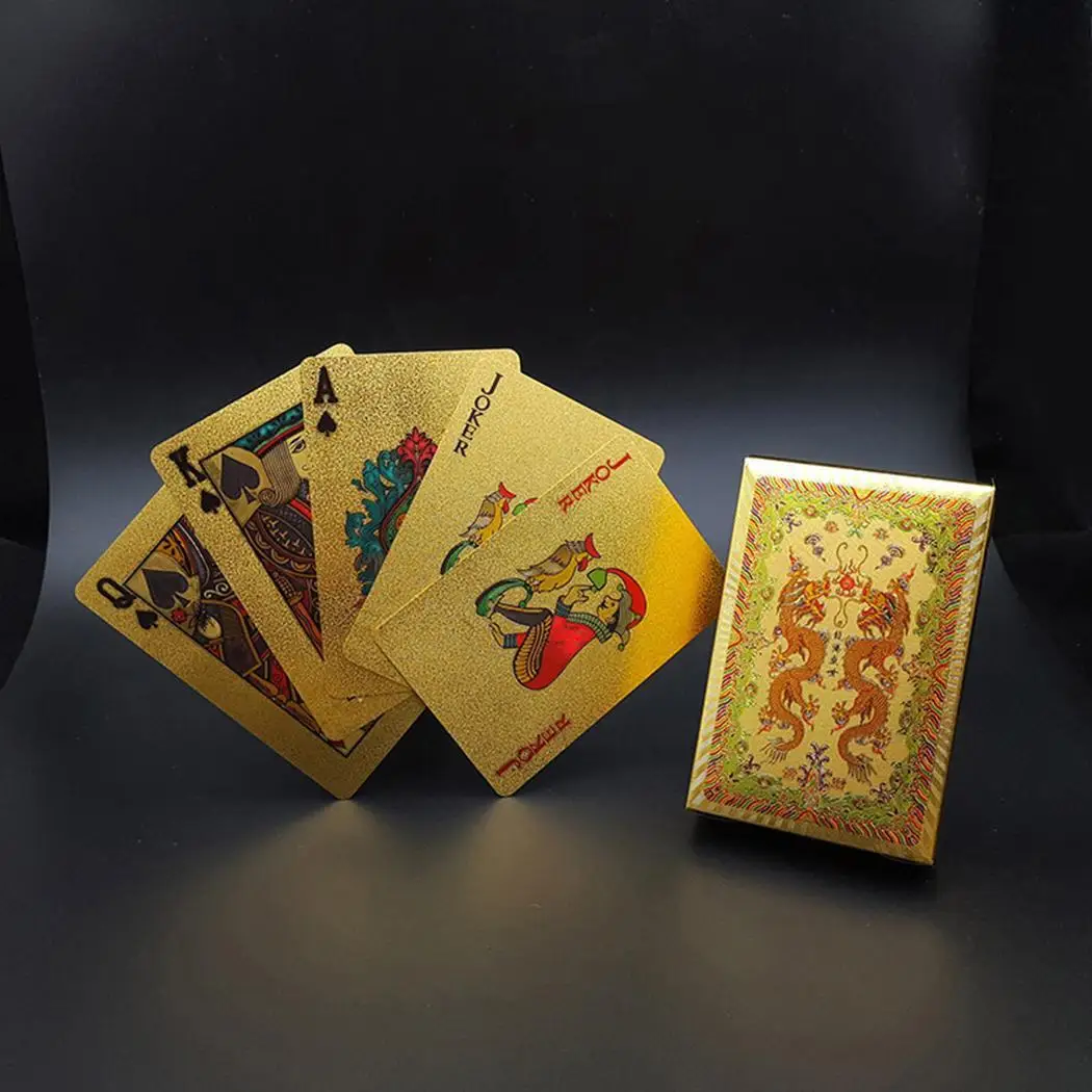 1 колода водонепроницаемая карта креативные Позолоченные игральные карты с