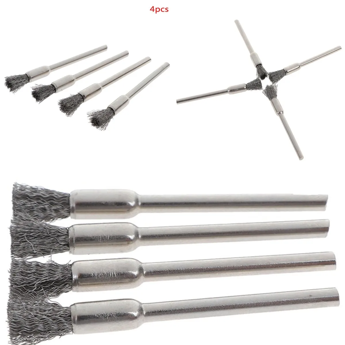 

4Pcs 50mm Mini Steel Wire Brushes Polishing Wheel Brush For Tools Brushed Burr Welding Metal Surface Pretreatment Grinding