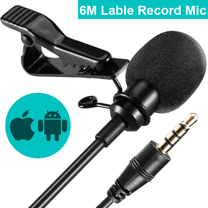 Конденсаторный петличный микрофон AirMic 6 м для iPhone Android SONY Canon Nikon DSLR аудио рекордер