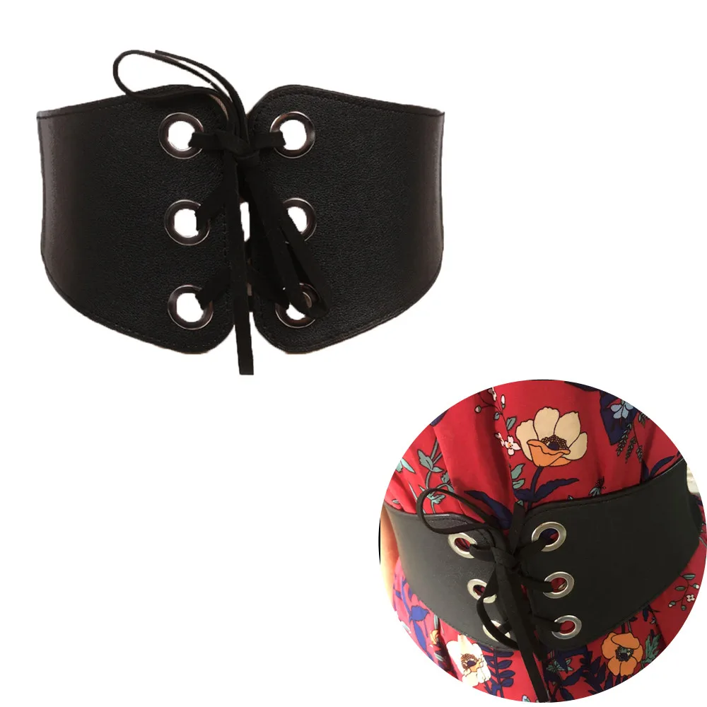 Женский пояс Ретро стиль бандаж широкий кожа эластичный обтягивающий тонкая