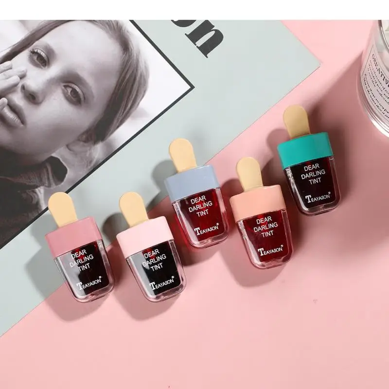 5 цветов жидкая губная помада мороженое оттенок для губ Макияж Блеск Косметика