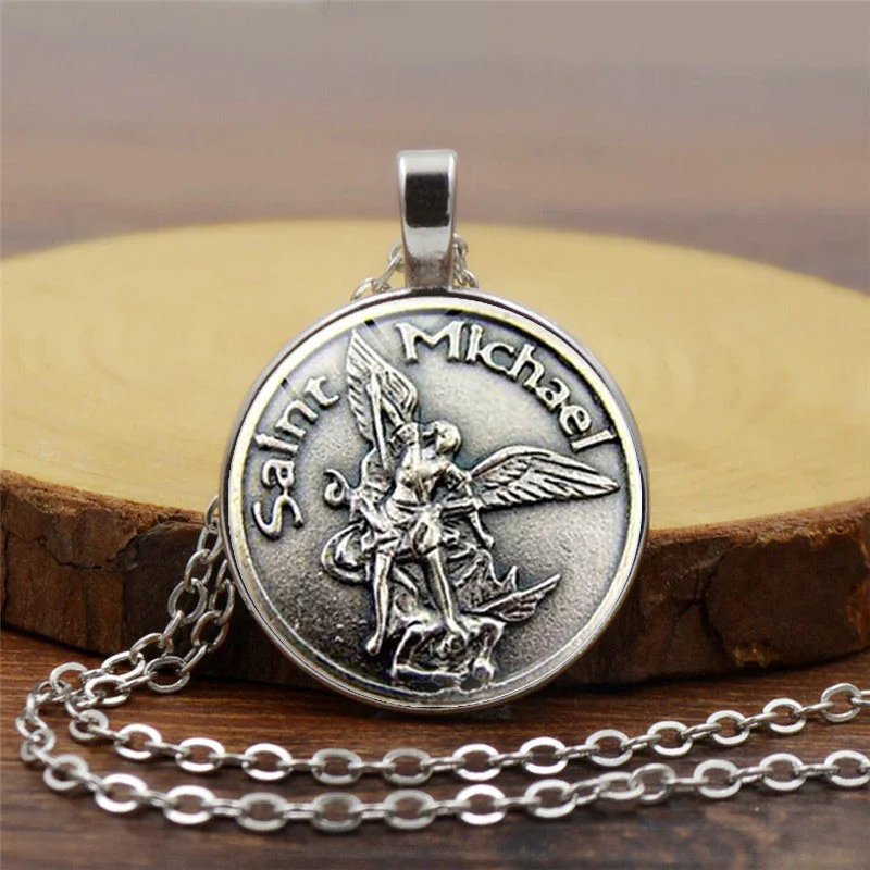 Новинка мужское ожерелье Archangel St.Michael Protect Me Saint Shield защитный Шарм русская подвеска
