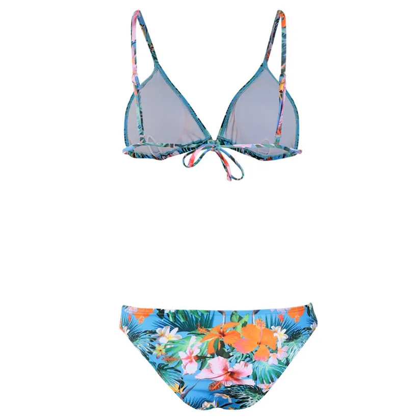 Женский сексуальный Бразильский бикини набор фэнтези цветочный принт пуш-ап