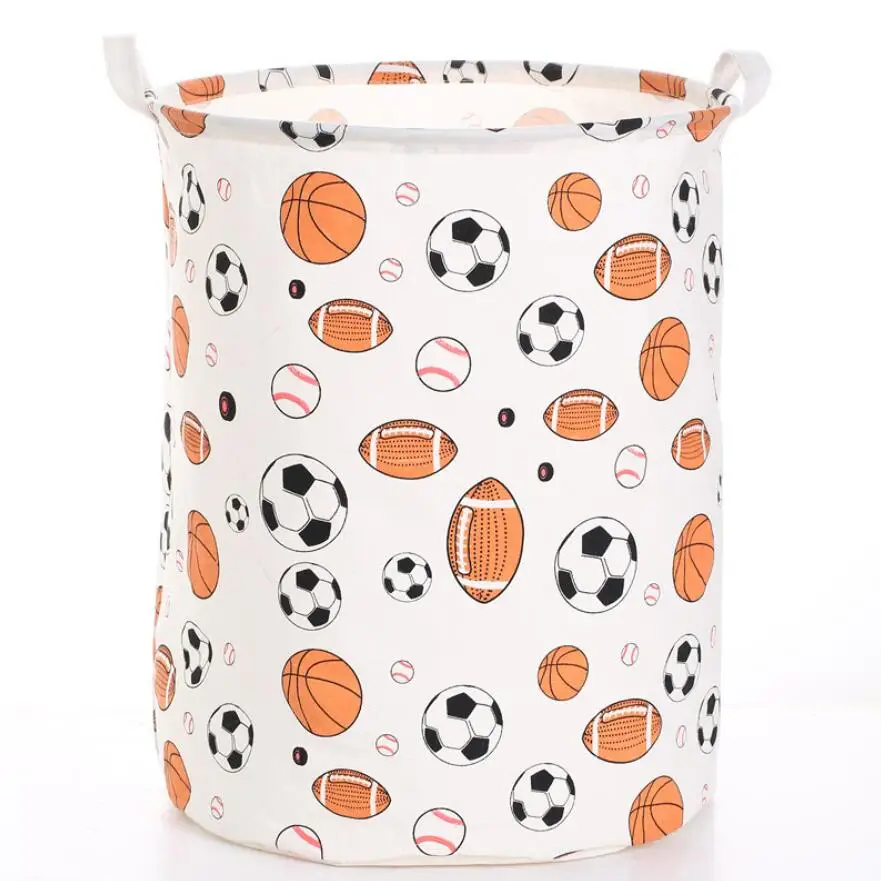 

Football excavator Waterproof Laundry Hamper Portable Clothes Storage Baskets Home decoration barrel Folding kids toy organizer
