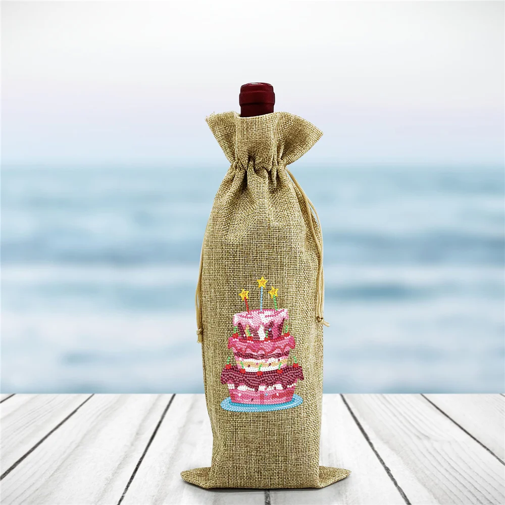 Сумка для винной бутылки сделай сам саквояж из мешковины с алмазной вышивкой