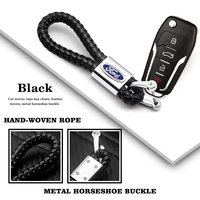 3d metal alloy car braided rope keychain car styling keyrings accessories for ford fiesta ecosport mk2 mk3 mk1 mustang focus 2 3
