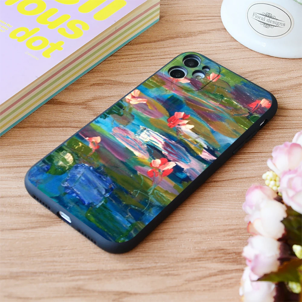 

For iPhone Lilies Iii Print Soft Matt Apple iPhone Case 6 7 8 11 12 Plus Pro X XR XS MAX SE