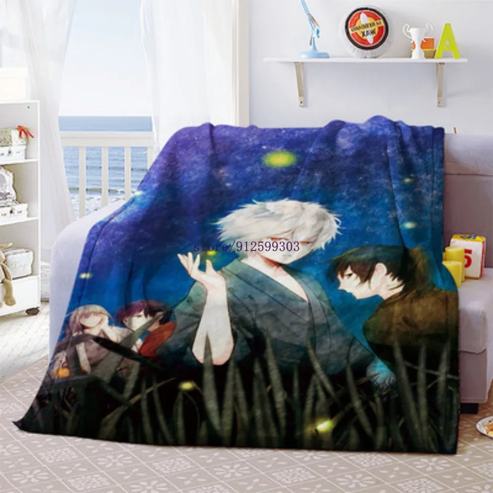 Gintama-Manta personalizada de felpa de terciopelo para el hogar, cobertor c&aacute;lido de estilo Anime, para cama, sof&aacute;, Unisex-5