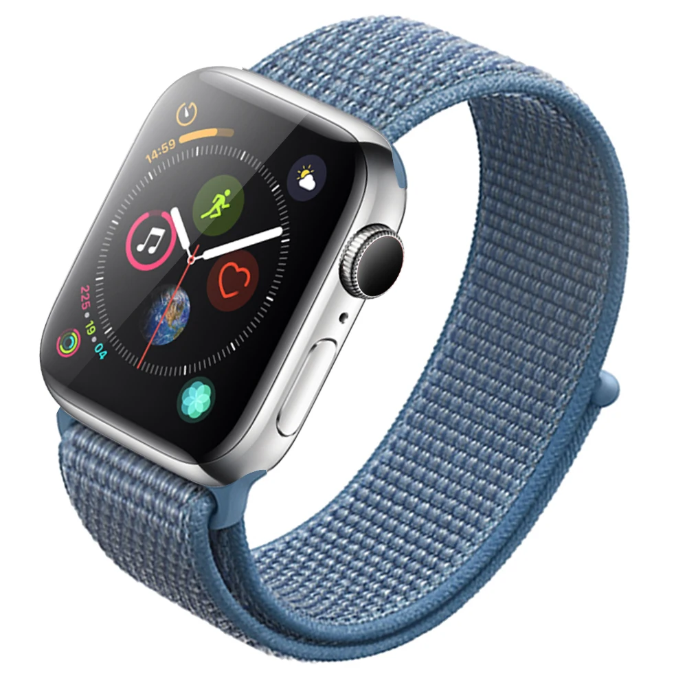 Нейлоновый ремешок для часов для Apple Watch Series 3 2 1 38 мм 42 мм мягкая дышащая Замена Спортивная петля для Iwatch Series 4 5 44 мм 40 мм
