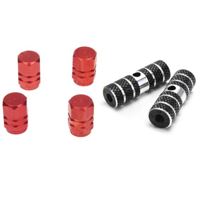 

2 шт., колпачки для пневматических клапанов велосипеда, с 4 красными шинами