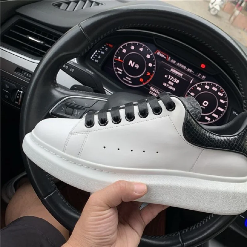 Лучшая версия коллекция 2019 года белые туфли из натуральной змеиной кожи с