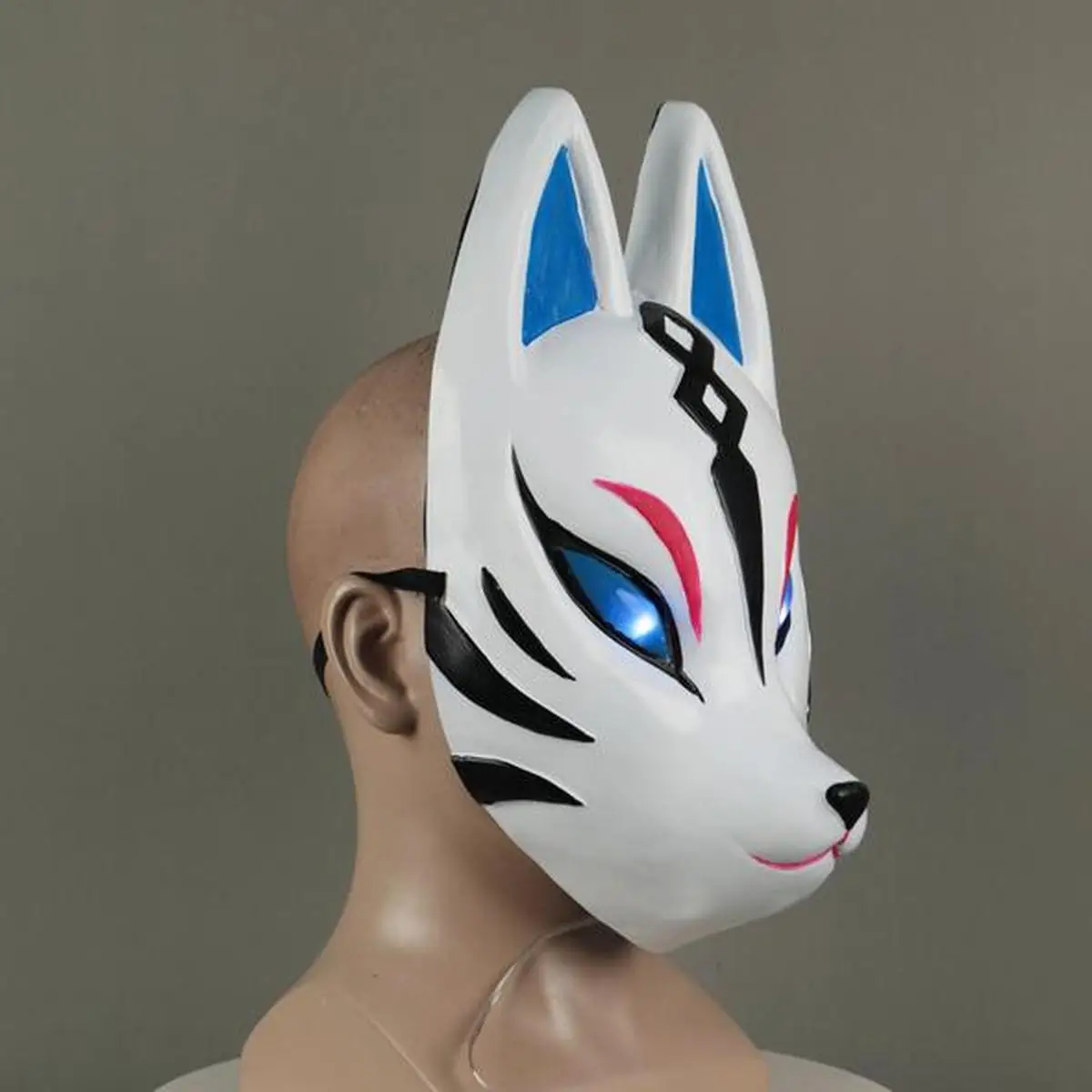 Лиса кицунэ латексные маски животных для лица Маскарад шлем Костюмы косплея на