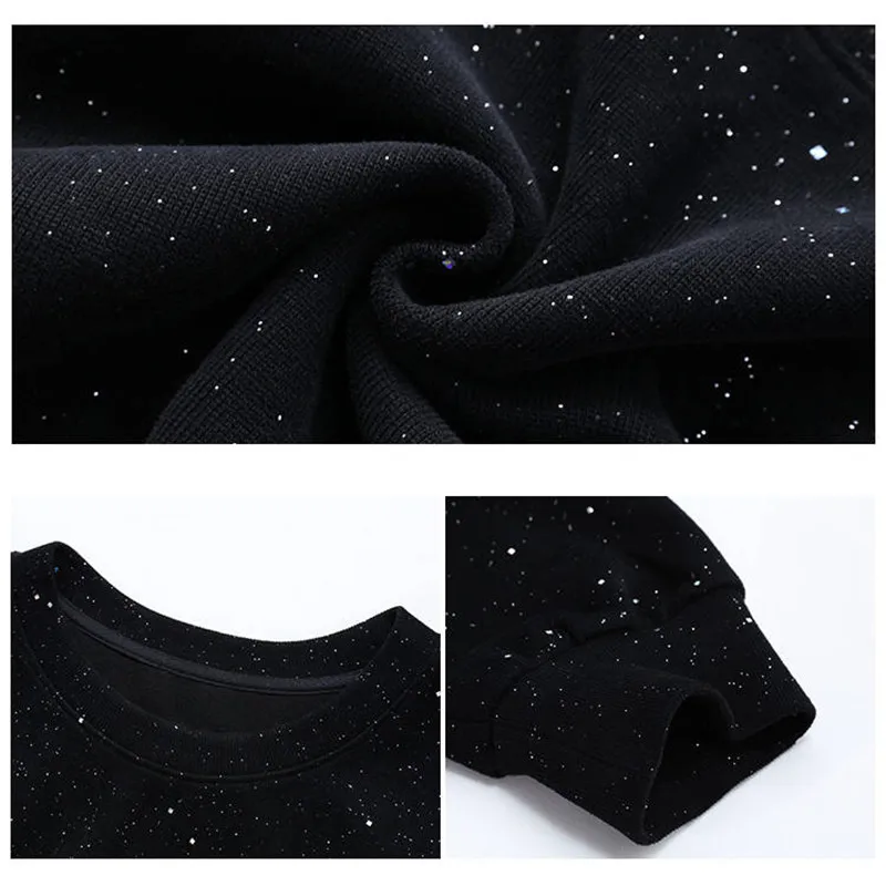 Женская Блестящая футболка блестки в виде пайеток пуловер новинка осень-зима 2019