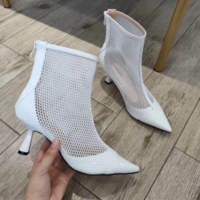 Женские ботильоны с острым носком Дизайнерские со стразами 2019|Женские