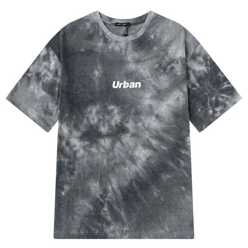 

Super hot cec short-sleeved men's loose couple wear Japanese Harajuku lazy oversize gradient tie-dye half-sleeved T-shirt