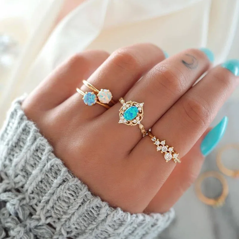 

Couple Bead Rings With Flower Joint Ring Colorful Candy Ring Set Men's Hand Rings for Teens Signet-ring Women's Woman 2021 Trend