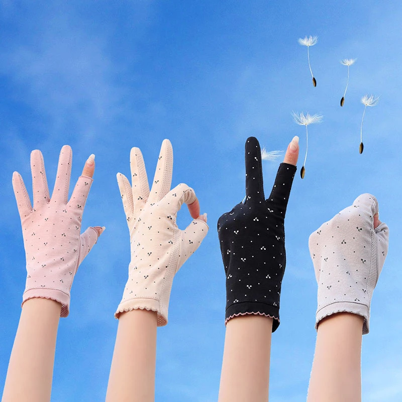 

Anti-slip Breathable Gloves Cotton Cycling Driving Gloves Fingerless Gloves Spring Summer Cool Sunscreen Half Finger