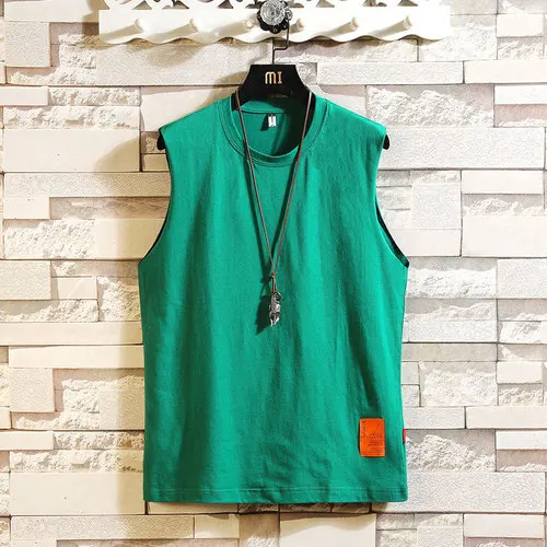 Green Майка 5XL для бодибилдинга и фитнеса, летняя майка, мужская майка без рукавов, повседневные футболки, топы, модные хип-хоп майки с круглым вырезом для занятий в спортзале, мужские майки - Цвет: Green