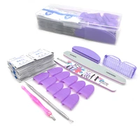 1 set remover gel polish degreaser uv gel nail clips caps shiny effect cleanser nail art remover tools lime a ongle buffer kits