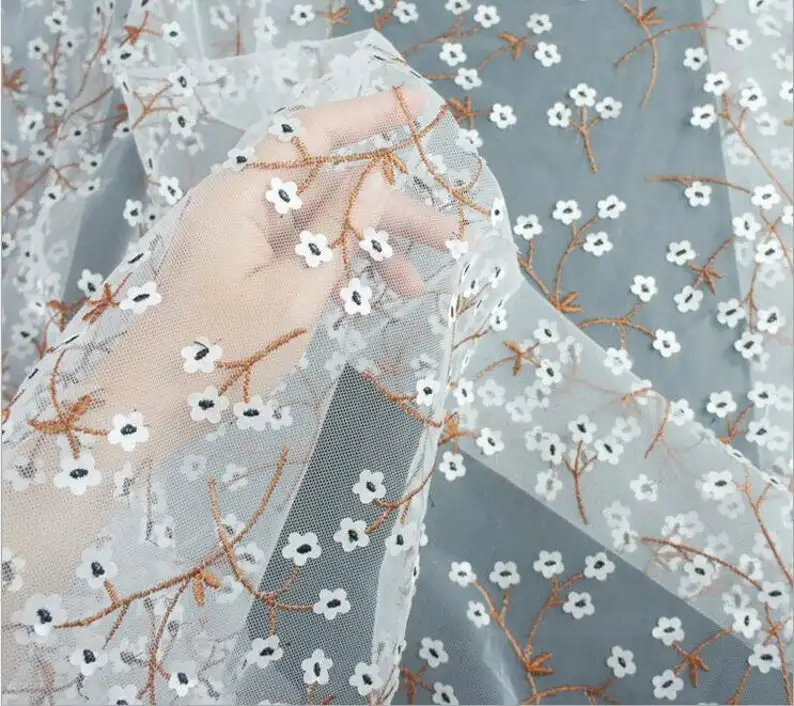 

Floral Tulle Lace Chic Bridal Lace Fabric Jacquard Lace image 0 Floral Tulle Lace Chic Bridal Lace Fabric Jacquard Lace image 1