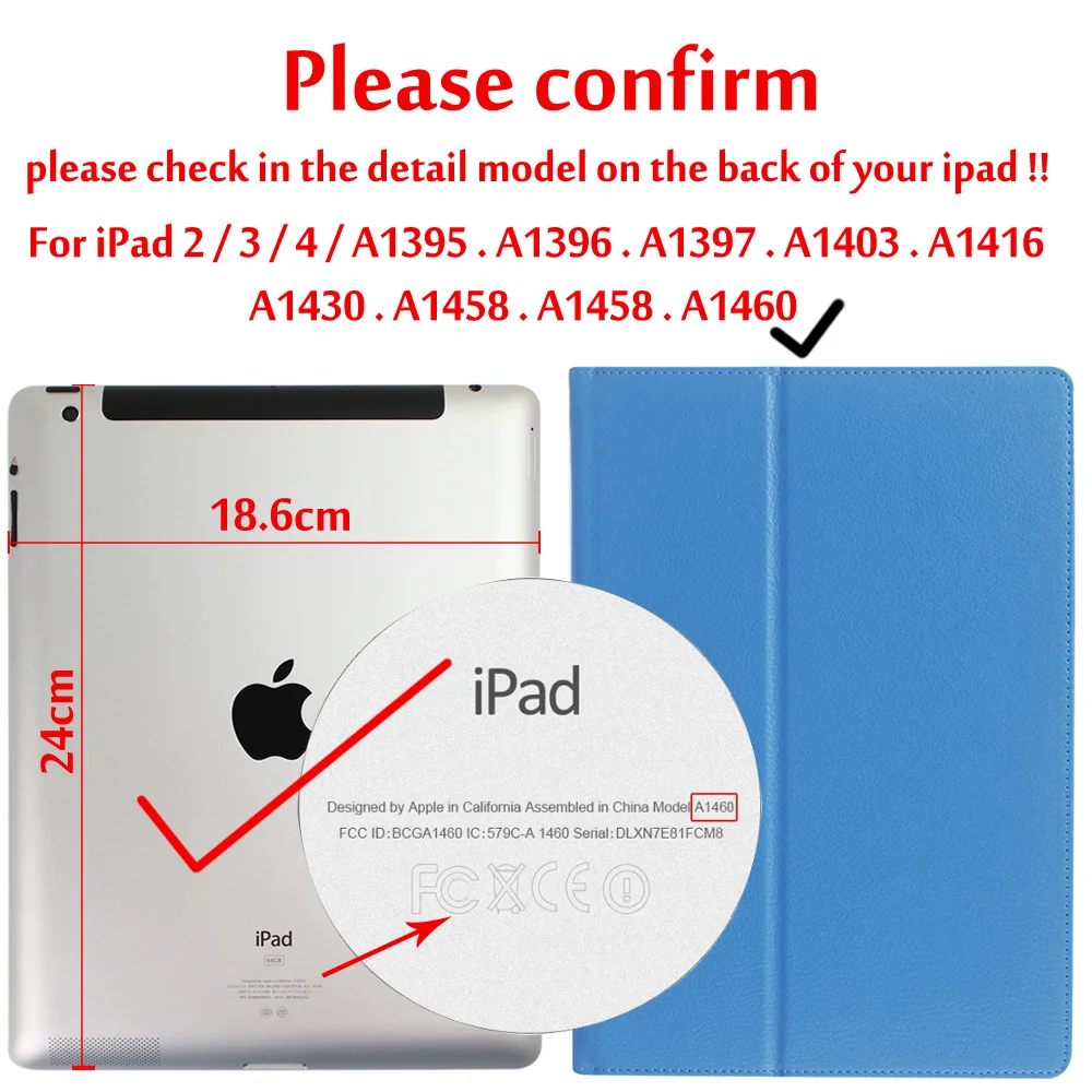 Деловой откидной Чехол для ipad 2/ipad 3/ipad 4 смарт-подставка держатель для ipad 2/ipad 3/ipad 4 Магнитный Авто Пробуждение сна чехол - Цвет: Sky Blue