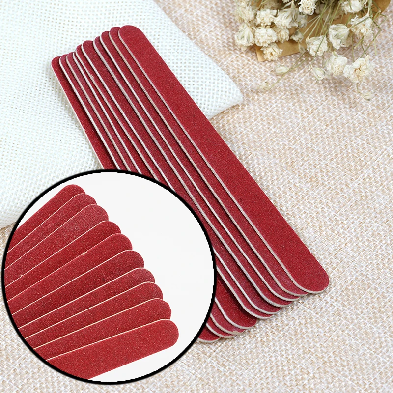 10pcs Nail Files Nail Art Polish Sandpaper Strip Bar Set Polishing File Tool Buffer Sanding Washable Manicure Manicure Supplies