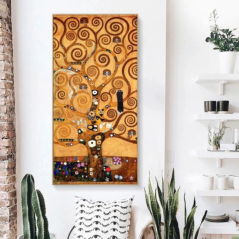 Настенная картина Поцелуй жизни Gustav Klimt Картина на холсте для гостиной прихожей