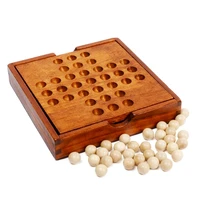wood solitaire europe board diamond chess toys adults kids educational toys puzzle strategy games for single players
