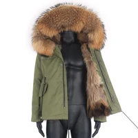 2021 winter jacket mens real fur coat 7xl real raccoon fur hooded coat casual natural removable raccoon fur liner parkas