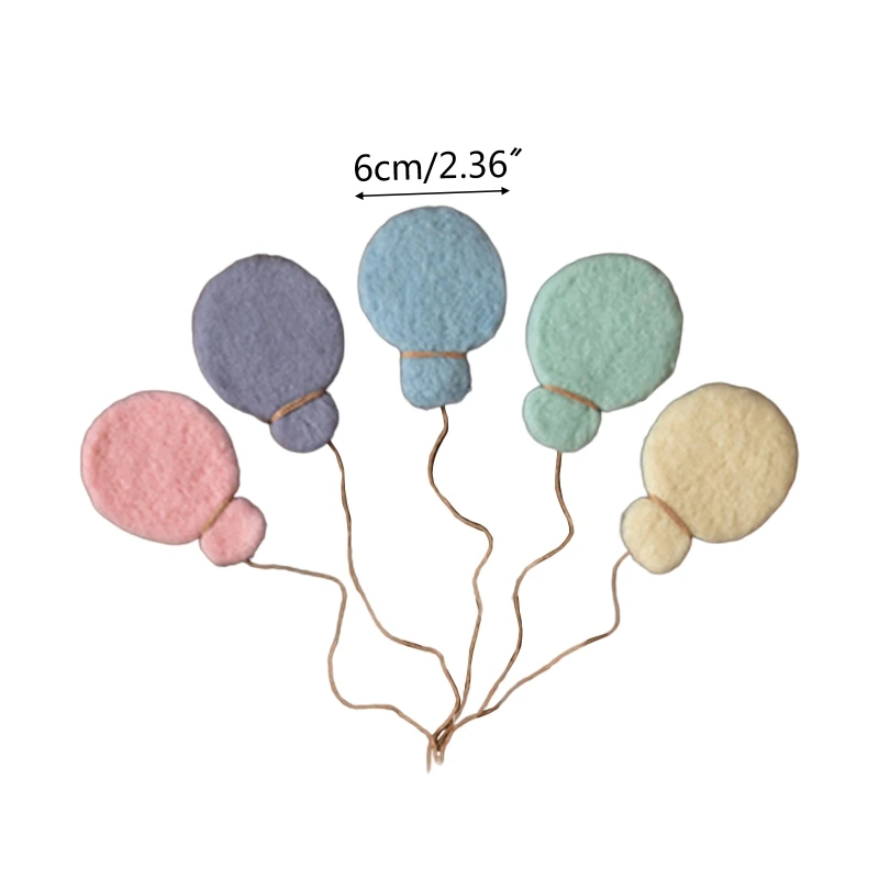 

5Pcs Baby Wool Felt Balloon Decorations Newborn Photography Props Accessories