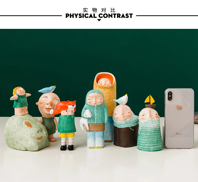 Resin Boy Home Decoration Children's Bedroom Cafe Office Personality Desktop Crafts Ornaments Children Christmas Birthday Gift