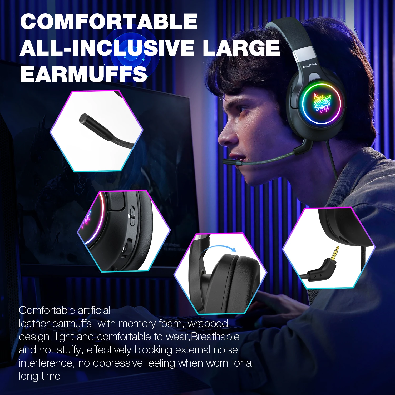 

Gaming Headsets Stereo Microphone Wired Earphones Folding Headset Bass Surround Sound Laptop Gamer Headphones For Xbox PC PS4