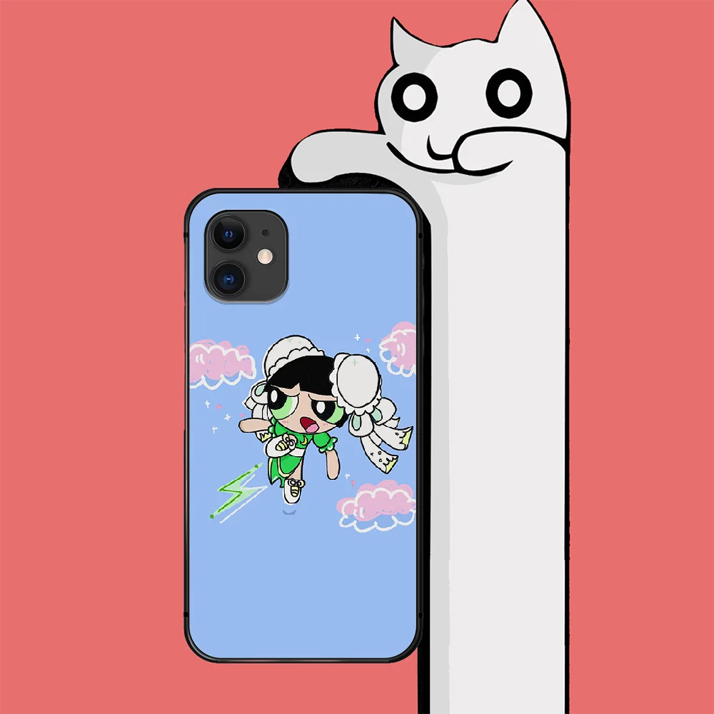 

The Powerpuff Cartoon Girls Phone Case Cover For Iphone 6 6S 7 8 11 12 Se 2020 X Xs Xr Pro Max Plus Mini Black Prime Luxury