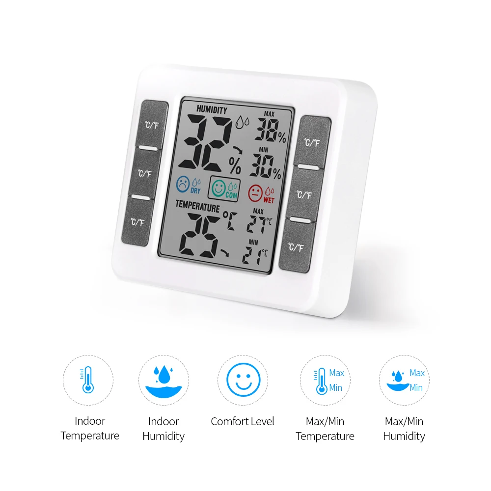Бытовой цифровой ЖК термометр для внутренней стены гигрометр измеритель