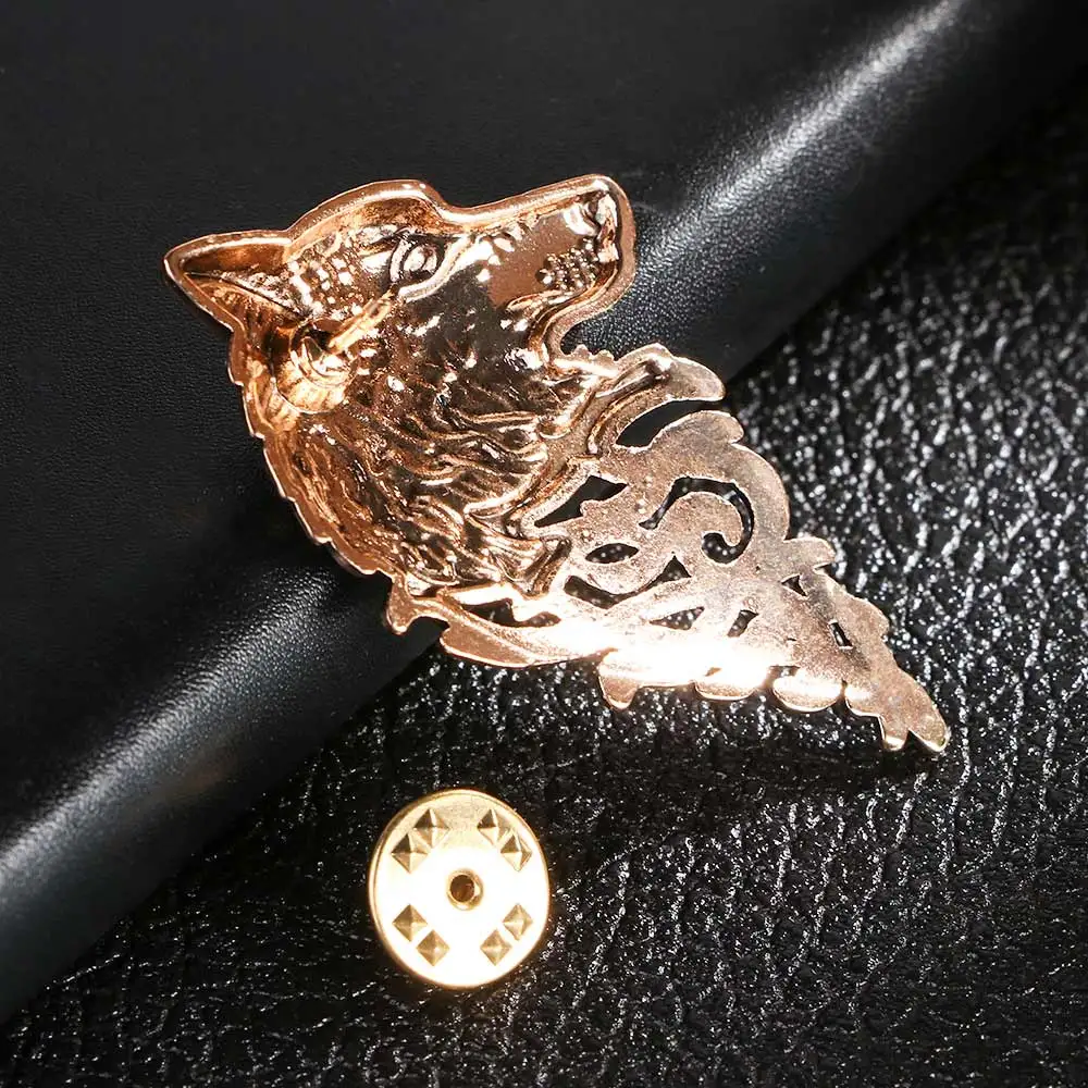 1 шт. Очаровательная винтажная Мужская брошь значок с волком в стиле панк модная