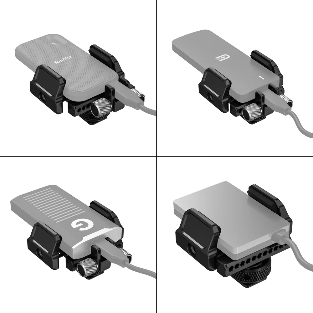 SmallRig Универсальный держатель для внешнего SSD держатель зажим с холодной башмаком и 1/"-20 винтов-2343