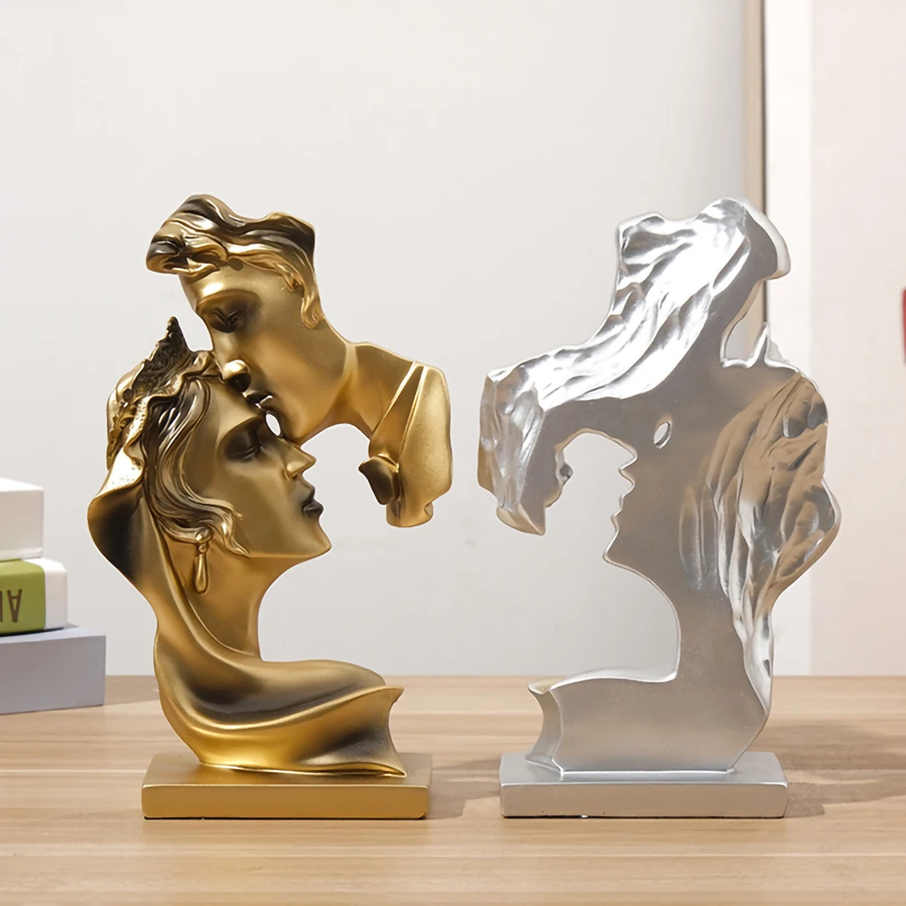 

Nordic Mask Abstract Statue Resin Golden Figurines Home Decoration Accessories Office Living Room Interior Desktop Decor
