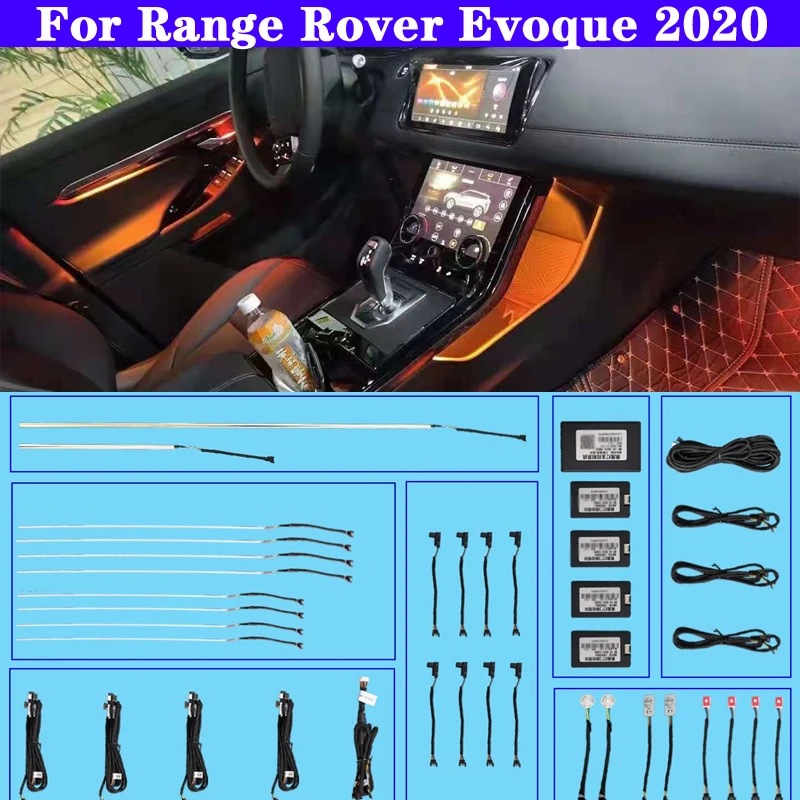 

Auto For Range Rover Evoque 2020 Sreen Control 10 colors Decorative Ambient Light LED Atmosphere Lamp illuminated Strip