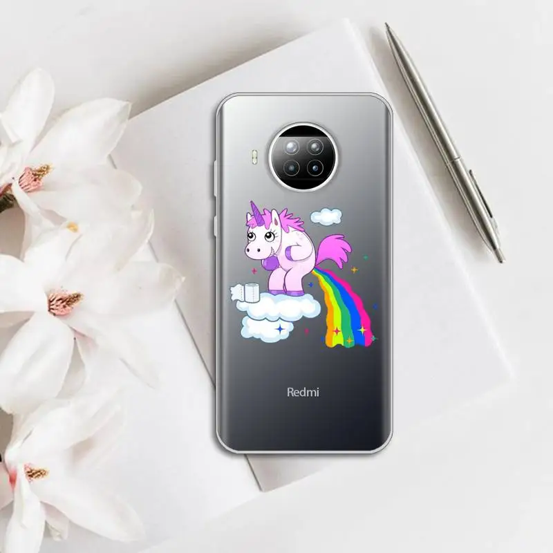 

unicorn cute funny colorful animal Phone Case Transparent for Xiaomi Redmi note 10 t 8 9 pro lite 11