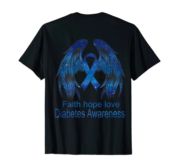 

Blue Wings Faith Hope Love Diabetes Awareness ribbon gift T-Shirt