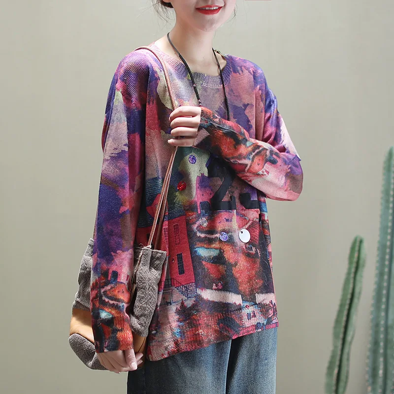 Женский Повседневный Пуловер Max LuLu Свободный вязаный джемпер оверсайз в