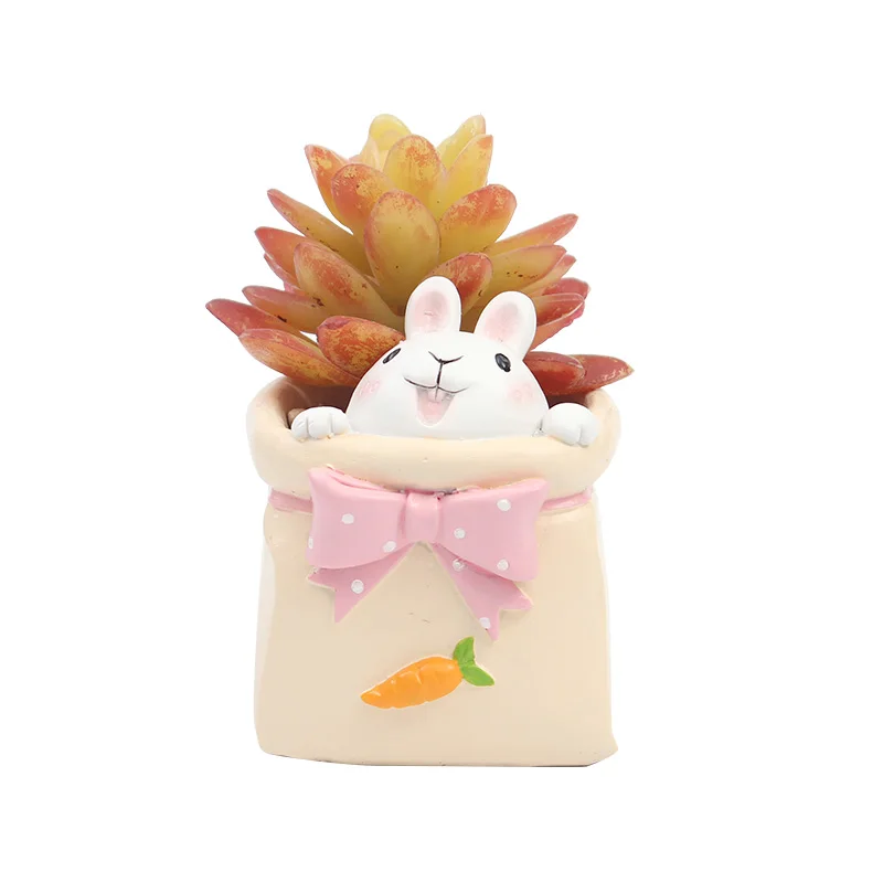 Горшок для растений в виде милого кролика суккулента декоративный Настольный