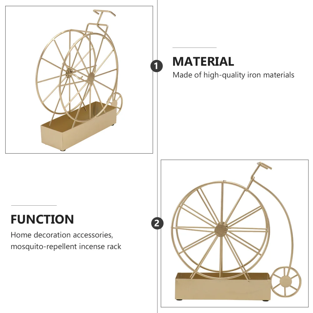 

1Pc Decorative Mosquito Coil Rack Iron Mosquito Incense Holder Adornment Golden