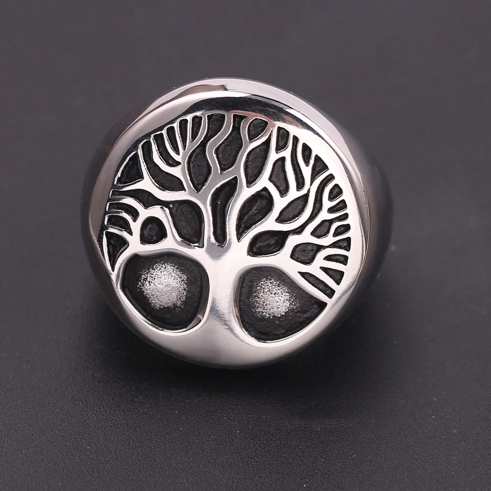 

Classic Fashion Trend Mens Womens Rings Tree of Life Stamp Men's Personality Gothic Retro Punk Ring