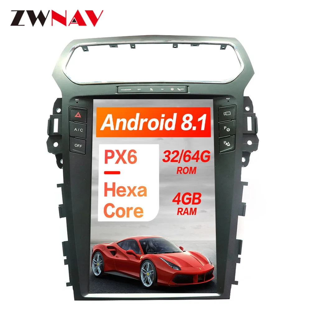 Новости 4 Гб ОЗУ Tesla стиль Android 8,1 автомобильный gps-навигатор для Ford Explorer 2011- автомобильный стерео Мультимедийный Плеер головное устройство