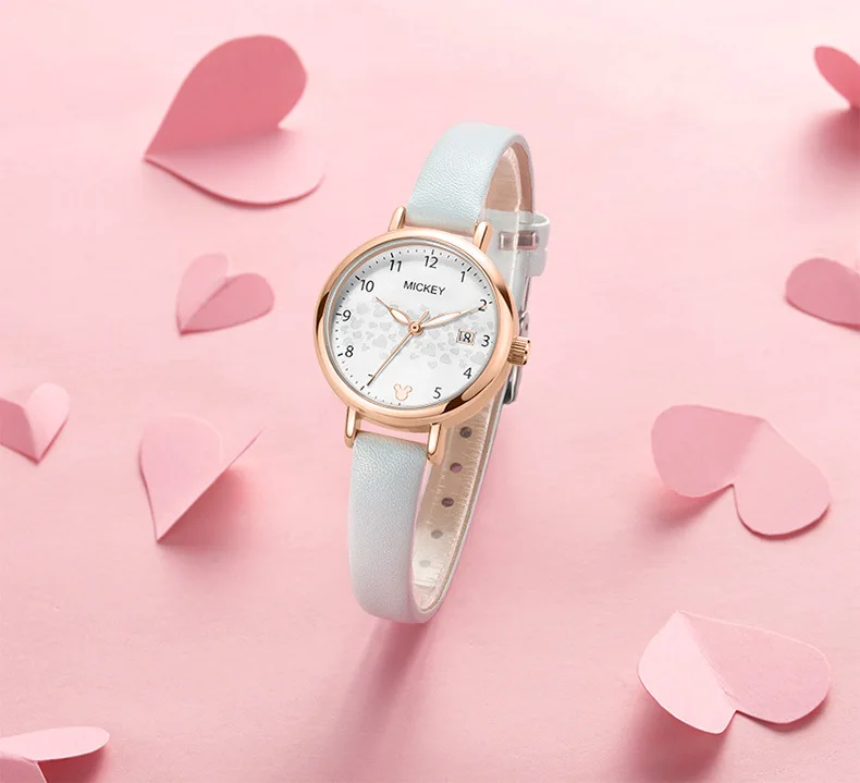 Модные женские наручные часы DISNEY с кожаным ремешком модные повседневные