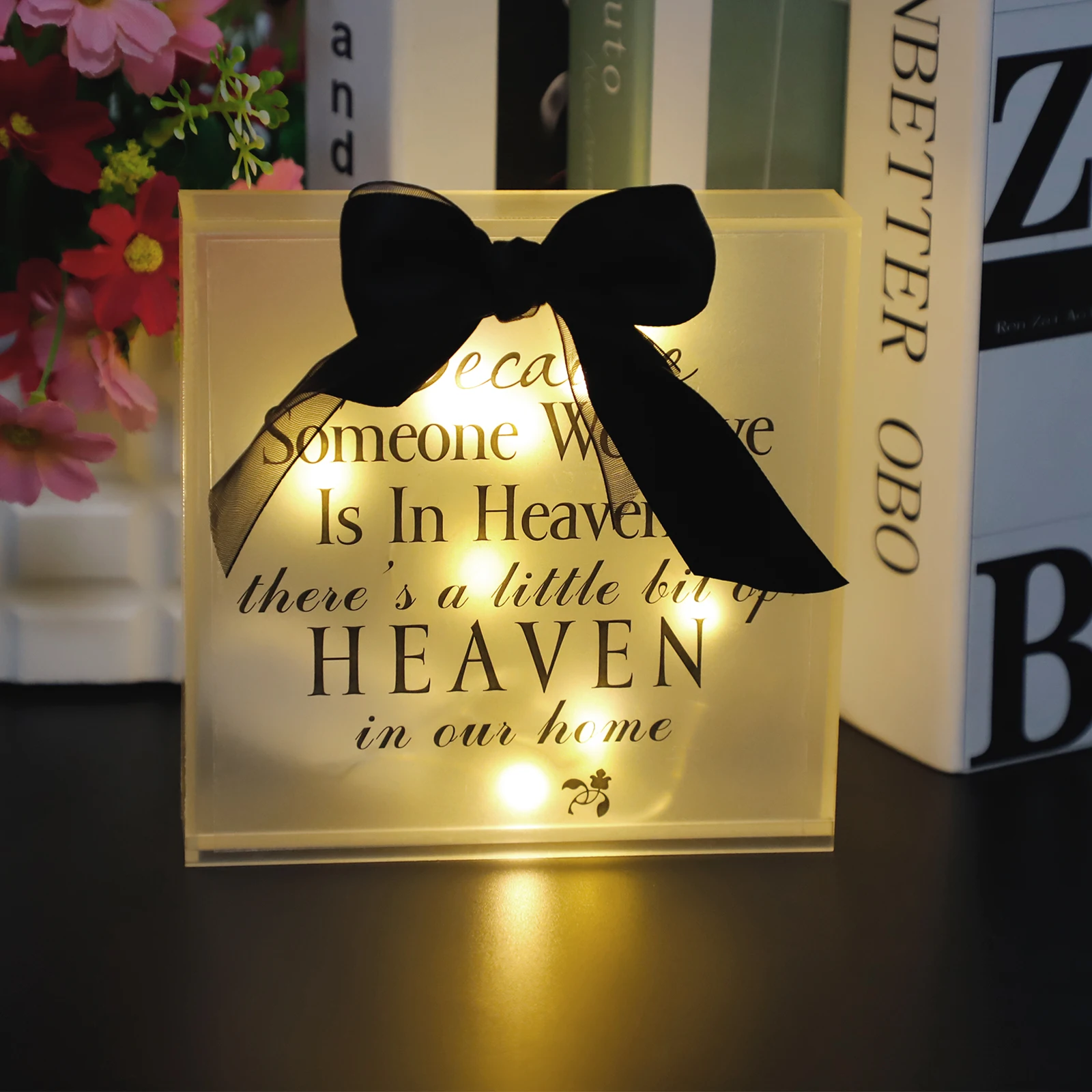 

Commemorative Luminous Bricks Memorial Box Office Transparent Light Up Decoration Home Acrylic Memory Block